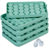 Relaxdays Eiswürfelform rund, 4er Set, Wiederverwendbare Silikonform, je 25