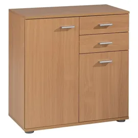 calitan furniture Kommode SOLO, Buche Dekor - B 71 cm - 2 Türen 2 Schubladen - 1 Einlegeboden