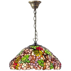Casa Padrino Luxus Tiffany Hängeleuchte Mehrfarbig Ø 40 cm - Handgefertigte Pendelleuchte aus 729 Teilen