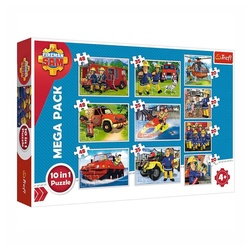 Feuerwehrmann Sam Puzzle Mega Puzzle Box Feuerwehrmann Sam 10 in 1 Puzzle 20, 35 und 48 Teile, 48 Puzzleteile