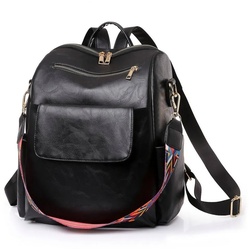 OKWISH Rucksack Laptoprucksack Schulrucksack Lederrucksack Reiserucksack Leder (32x35x17 cm, Vintage, Schultertasche, Notebook Laptop Tasche, Schule Rucksack), für Herren Damen Jungen Teenager Freizeit Arbeit Business Reisen schwarz