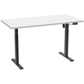 VCM my office Lona elektrisch höhenverstellbarer Schreibtisch weiß rechteckig, T-Fuß-Gestell schwarz 110,0 x 80,0 cm