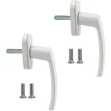 Crea Window Handles 2 Piece Aluminum Alloy Window Handle Solid Aluminum Handle White Aluminum Door Handle Fits Common Windows And Balcony Doors(bejoey)