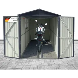 Premium Motorradgarage– verzinktes Metall in Anthrazit| Motorrad Unterstellplatz | wetterfester Motorrad Bike Garage, abschließbar