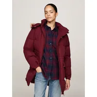 Tommy Hilfiger Steppjacke "TJW MIDI ALASKA FAUX FUR", Damen, Gr. S (36), rot (deep rouge), Web, Obermaterial: 100% Polyester. Futter: 100% Polyester, unifarben, normal hüftbedeckend, Bündchen mit Klettverschluss, Jacken Steppjacke, mit Fellimitat