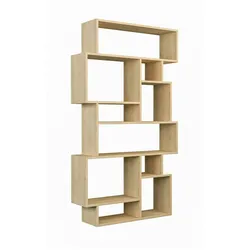 Dmora Bücherregal Dlusuard, Büroregal, Mobiler Buchhalter, Bücherbrett, 96x26h169 cm, Eiche