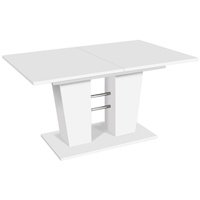 Livetastic Esstisch Weiß, - 90x75x140 cm ausziehbar, Esszimmer, Tische, Esstische, Esstische ausziehbar