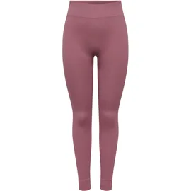 ONLY PLAY Trainingstights ONLY PLAY "ONPJAIA LIFE HW LOUNGE", Damen, Gr. S, N-Gr, rosa (rose braun), Rippware, Obermaterial: 75% Nylon, 15% Polyamid, 10% Elasthan, unifarben, bequem knöchellang, Hosen, in gerippter Struktur