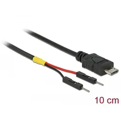 Kabel Micro USB Typ B Stecker  2x Pfostenstecker einzeln zur Stromversorgung - Länge: 10 cm