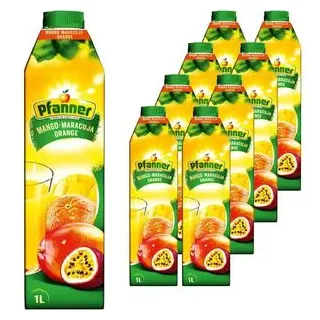 Pfanner Saft Mango-Maracuja-Orange, je 1 Liter, 8 Stück