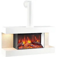 kaminio Elektrokamin Liz Wandkamin Heizung 3D-Flammeneffekt Ambilight Rohr Weiß