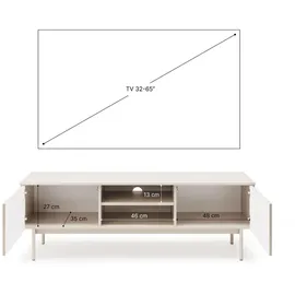beautysofa Lowboard 150x50x38 cm Beige Metall/MDF/Spanplatte