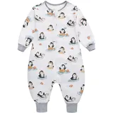 Baby Schlafsack Sommer mit Füßen 0.5 Tog 100% Baumwolle Kinder Sommerschlafsack mit Ärmel für Jungen und Mädchen (Pinguin, M/1-2T)