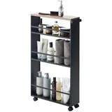 Yamazaki 3628 Etagère & Platzsparer für Badezimmer schwarz, Metall, 13x80.5x47.5 cm, Esszimmer, Servierwagen