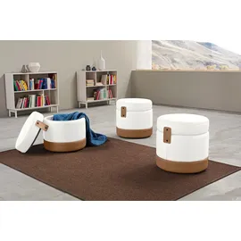 Egoitaliano Hocker Tonder, Designhocker als Blickfang mit tollen Details (1 St), inkl. Stauraum weiß