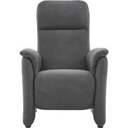 Relaxsessel CALIZZA INTERIORS "Topas", grau (9 anthrazit), B:73cm H:110cm T:90cm, Microfaser 100% Polyester, Sessel, inklusiver stufenloser Kopfteilverstellung und mit Verstellung