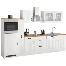 kochstation Küchenzeile KS-Athen 310 cm braun/weiß