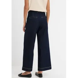 bonprix Weite Jeans Loose Fit Passform, High Waist, mit Bundfalten blau 42