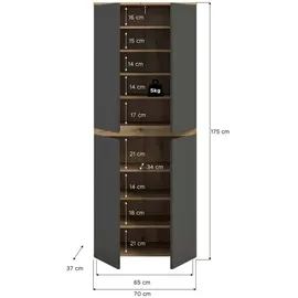 Möbel Boss Scarpa Universalschrank 70 x 175 x 37 cm Anthrazit/Evoke Oak