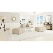 s-style möbel Fußhocker Renne Cord 93 x 46 x 73 cm Beige