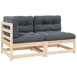 vidaXL Garten-Lounge-Set 2-tlg. Kiefer Massivholz silber