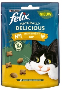 Felix Naturally Delicious met kip en vleugje kattenkruid snacks  180 g