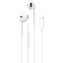 COFI Sunix Earphones In-Ear Ohrhörer Stereo Sound Kopfhörer mit Fernbedienung und Mikrofon Typ-C Anschluss in Weiß