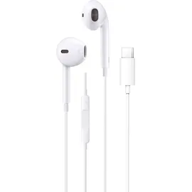 COFI Sunix Earphones In-Ear Ohrhörer Stereo Sound Kopfhörer mit Fernbedienung und Mikrofon Typ-C Anschluss in Weiß