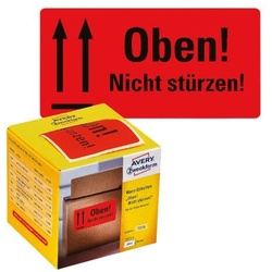 Avery Zweckform Warnetiketten 7214 »Oben«, 100 x 50 mm rot