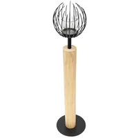 Dekoleidenschaft Windlicht Kugel Holz/Metall Schwarz