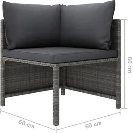 vidaXL Garten-Lounge-Set 7-tlg. grau