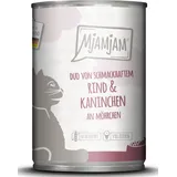 MjAMjAM Duo von schmackhaftem Rind & Kaninchen an Möhrchen 400g 400.0 g - schmackhaftes