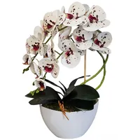 Damich Künstliche Orchidee im Blumentopf Pflanze Künstliche Blume Kunstorchidee