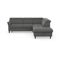 Ecksofa SIT & MORE "Marano L-Form", grau, B:252cm T:216cm, 98% Polyester, 2% Polyamid, Sofas, Ecksofa, inklusive Kopfteilverstellung, wahlweise mit Bettfunktion, Bettkasten