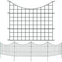 Lospitch Teichzaun Metallzäune Gartenzaun 11tlg Set Drahtzäune Zaunset Garden Teichzaun Teichschutzzaun 5x Zaun - Weiß