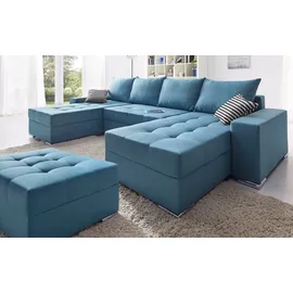 Collection AB Polsterhocker Josy 97 x 41 x 68 cm 100% Polyester Blau