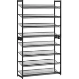 Songmics Schuhregal 92,5 x 164 x 30,7 cm schwarz / schwarz