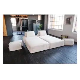 KAWOLA Modulsofa WIOLO SOFT 4 Module 4 Rückenkissen Cord cremeweiß