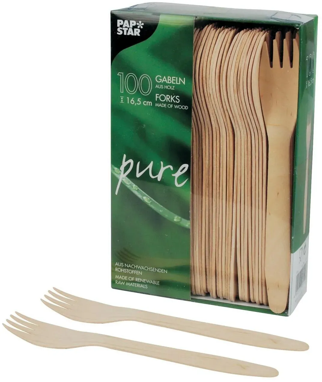 'pure' Holzgabeln 16,5 cm, 100 Stk.