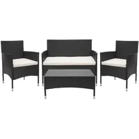 Mendler HWC-F55 Loungeset schwarz/creme