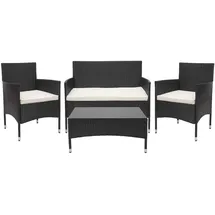Mendler HWC-F55 Loungeset schwarz/creme