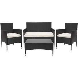 Mendler HWC-F55 Loungeset schwarz/creme