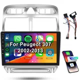 【2+64G】 Hodozzy Carplay Autoradio für Peugeot 307 2002-2013,Android Autoradio mit HiFi/Navi/WiFi/HiFi/RDS Radio/USB/SWC,9 Zoll Touchscreen Autoradio Bluetooth