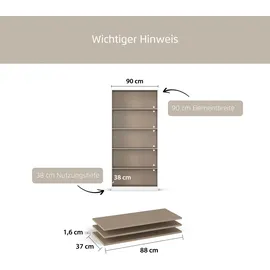 Rauch Einlegeboden RAUCH "Zubehör für Schränke der Serie MINOSA Schranktiefe 41 bzw. 48 cm", weiß (leinenoptik hell), B:88cm H:1,6cm T:37cm, Holzwerkstoff, Einlegeböden, Einlegeboden, 2er-Set Breite 88 cm, Tiefe 37 cm
