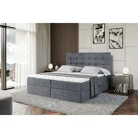 altdecor Boxbett, mit Matratze und Lattenrost - BERO - 160x200 Dunkelgrau