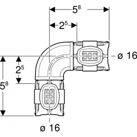 Geberit Bogen FlowFit d= 16mm, 90Grad