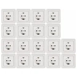 Schutzkontakt-Steckdose McPower ''Cup'' Einsteckschutz, 18er-Pack, inkl. Rahmen