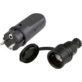 REV Ritter REV 0512090555 Schutzkontaktstecker Gummi 250V Schwarz IP44