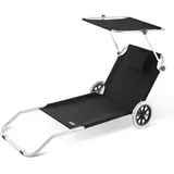 CASARIA Sonnenliege 115 x 60 x 30 cm Grau