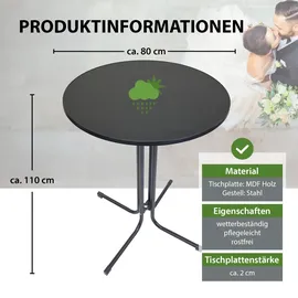 Trutzholm Stehtisch klappbar Ø 80 cm Anthrazit/Beige